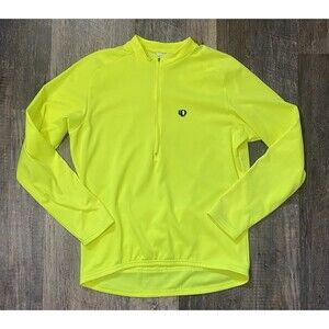 Vintage Pearl Izumi Cycling Jersey Mens XL Neon Yellow Half Zip Made In USA